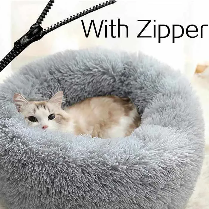 سرير الكلب فرو صناعي مهدئ صديق للبيئة XL . Eco-Friendly Soothing Faux Fur Dog Bed XL Removable
