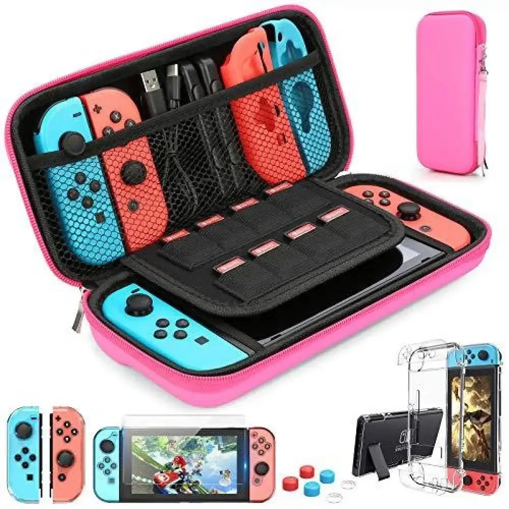 9 in 1 Switch Accessories Kit and 6 Pcs Thumb Grip for Nintendo Switch