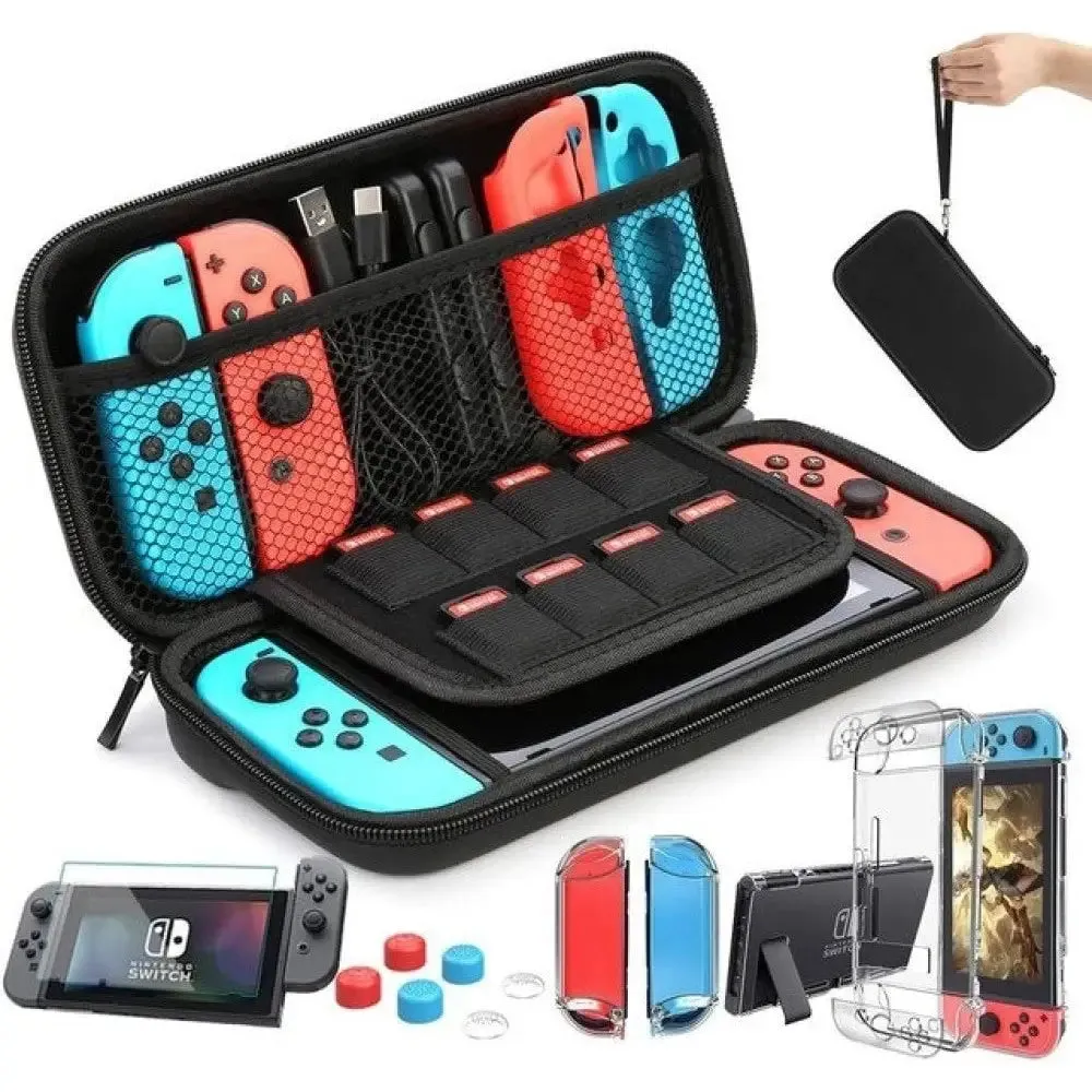 9 in 1 Switch Accessories Kit and 6 Pcs Thumb Grip for Nintendo Switch