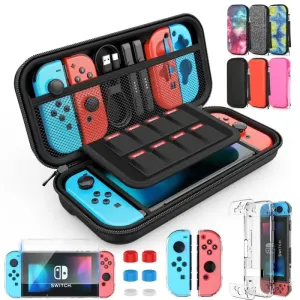 9 in 1 Switch Accessories Kit and 6 Pcs Thumb Grip for Nintendo Switch