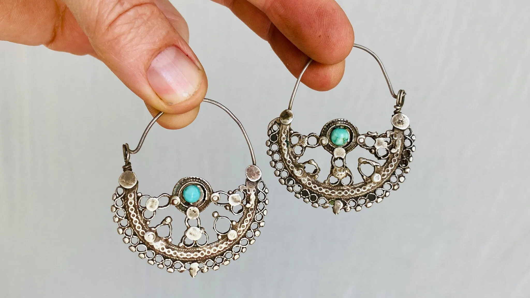 Antique Waziri Silver, Turquoise & Sterling Silver. 0046