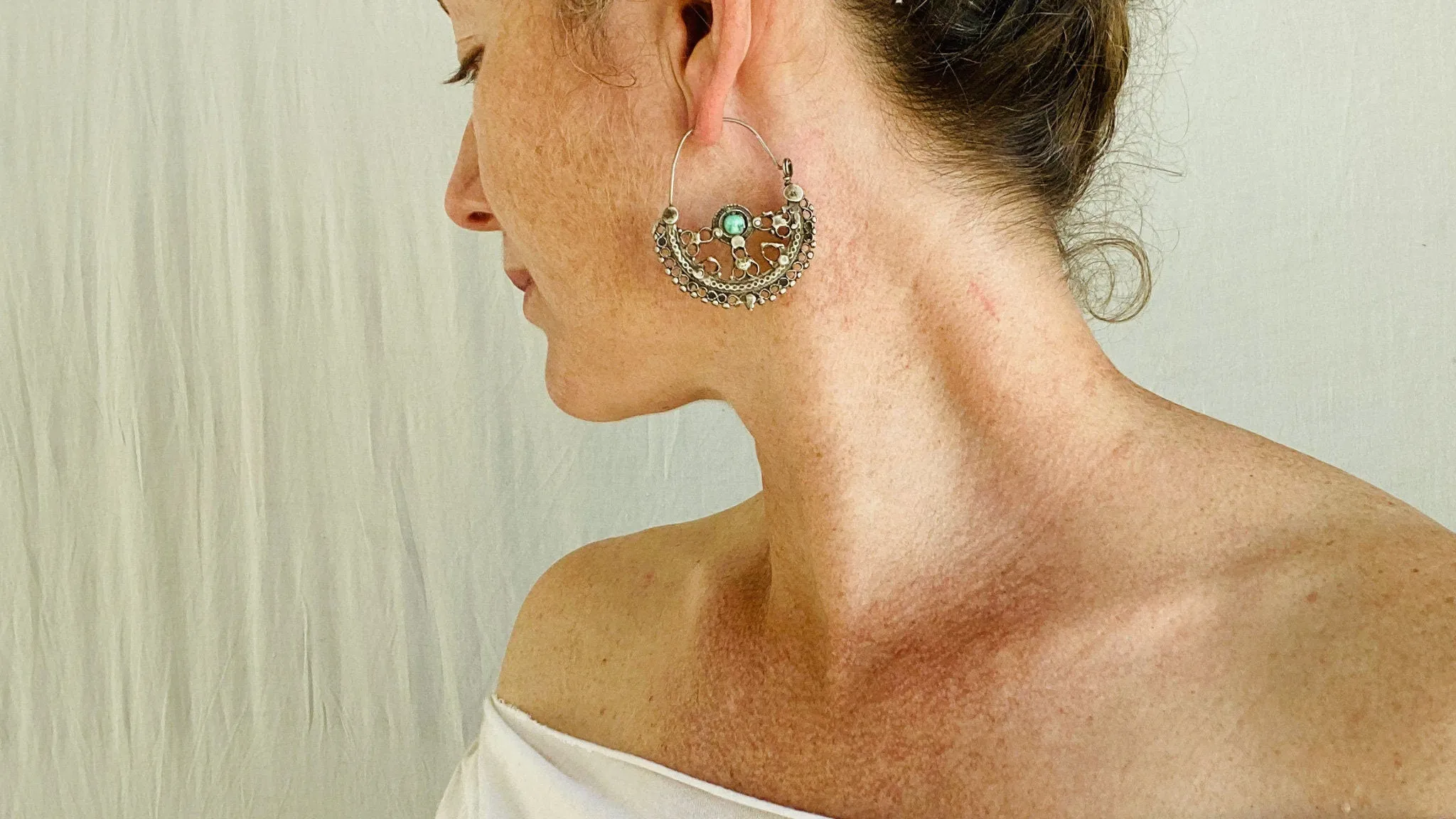 Antique Waziri Silver, Turquoise & Sterling Silver. 0046