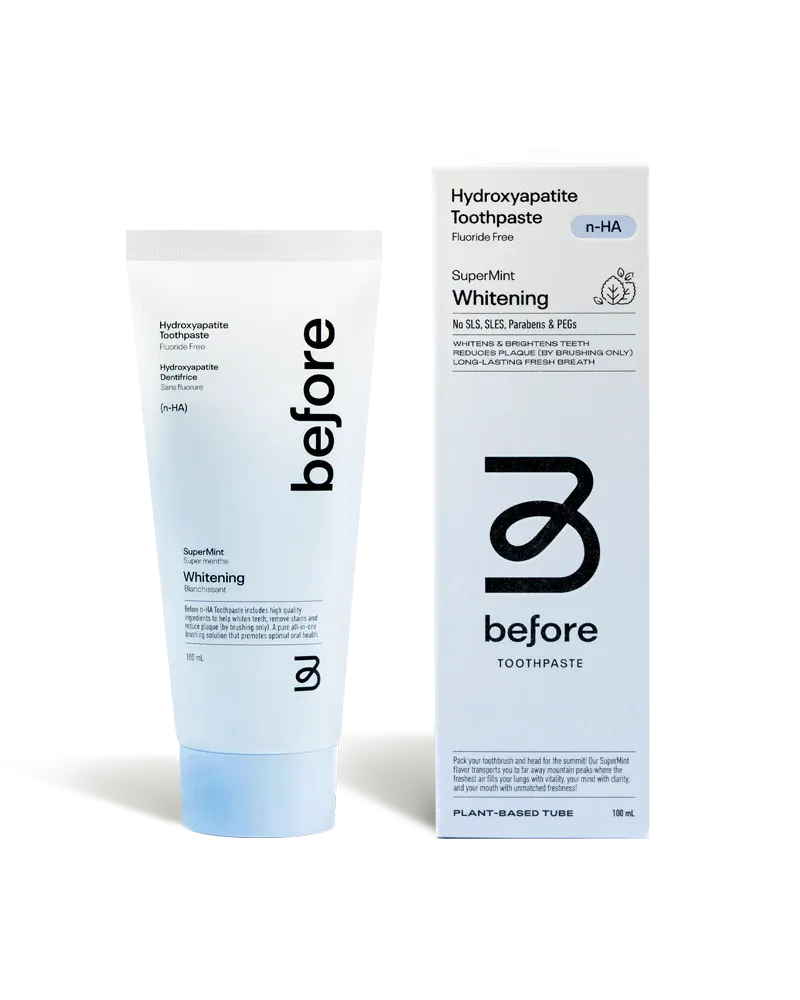 BEFORE Whitening Toothpaste - flouride free