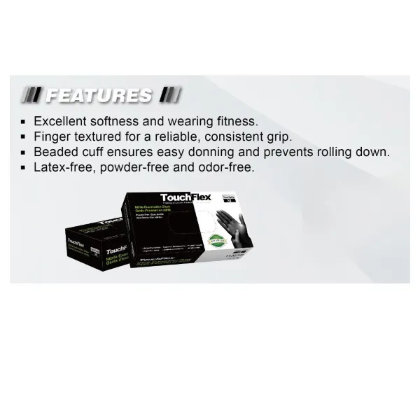 Black Nitrile Disposable Gloves 4.5 Mil (100 gloves/ Box)