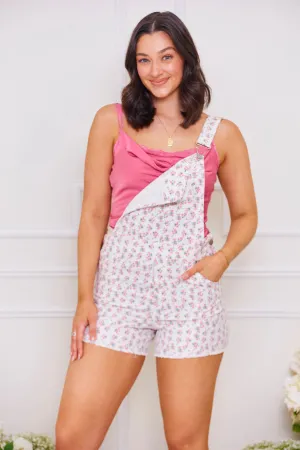 Blooming With Bliss Floral Overall Shorts