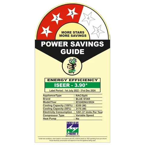 Blue Star IE324DNU 5 in 1 Convertible 2 Ton 3 Star Inverter Split AC with 4-Way Swing (Copper Condenser)