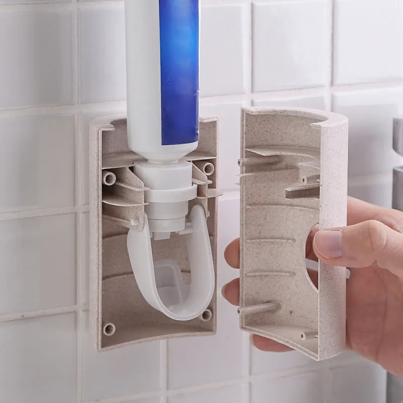 Creative new product automatic toothpaste squeezing device environmental protection bathroom universal degradable wheat straw toothpaste device