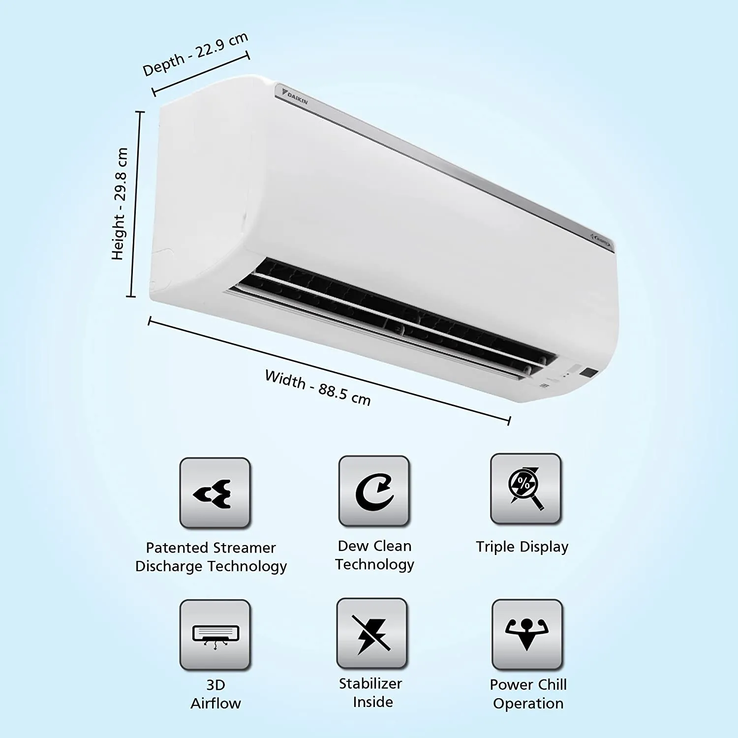 Daikin FTKN50UV16V / RKL50UV16V 1.5 Ton 3 Star Split Inverter AC with PM 2.5 Filter White