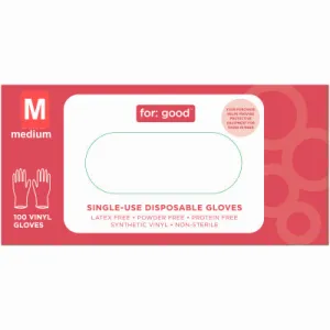 Disposable Vinyl Gloves – Latex & Powder Free – Pack of 100