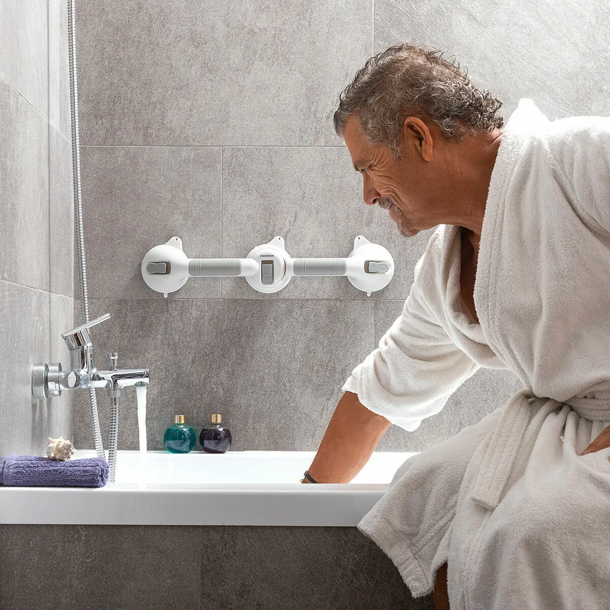 Double Angular Safety Bathroom Grab Rail Grabbath Innovagoods