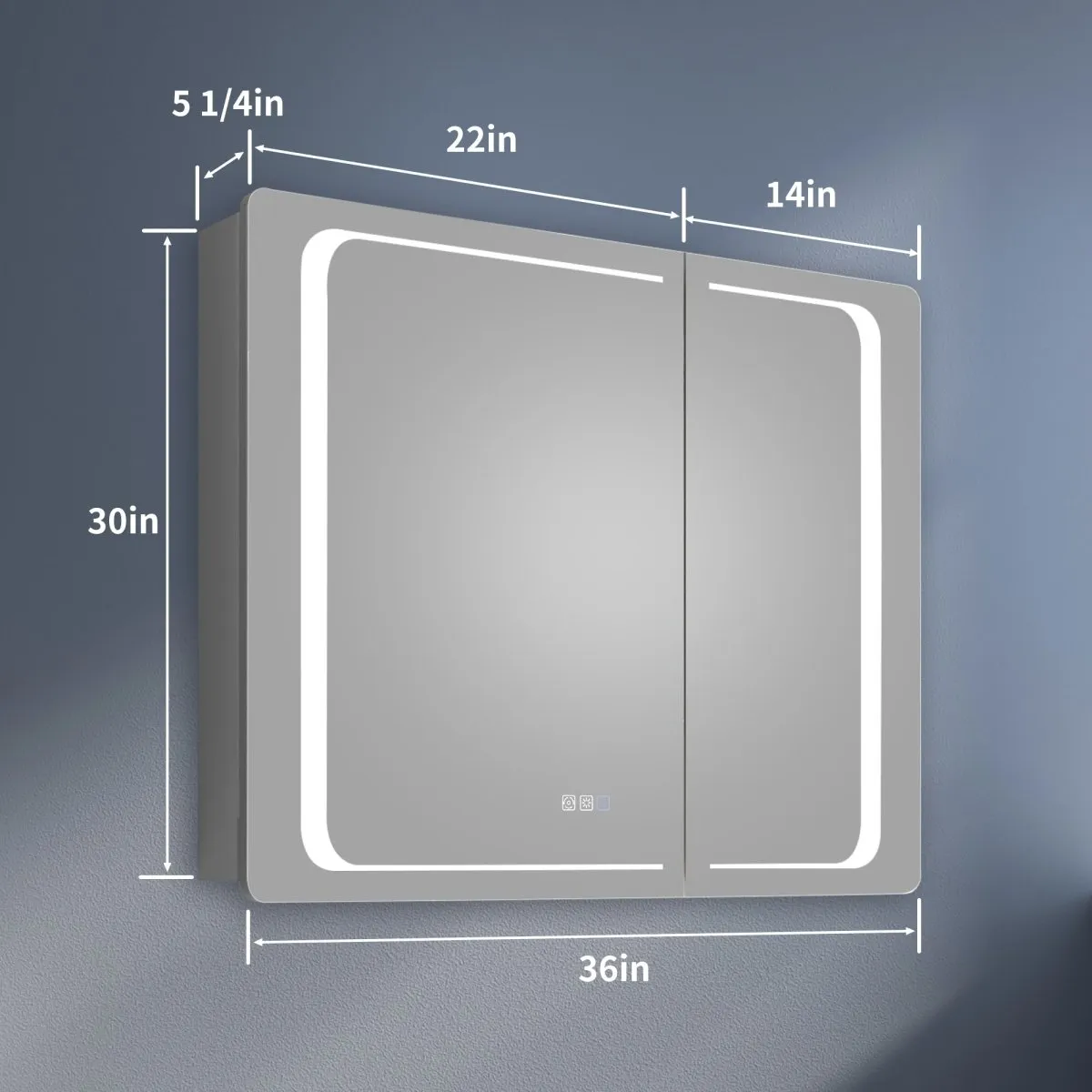 ExBrite 36" W x 30" H LED Lighted Bathroom Medicine Cabinet with Mirror Recessed or Surface Mounted LED Medicine Cabinet