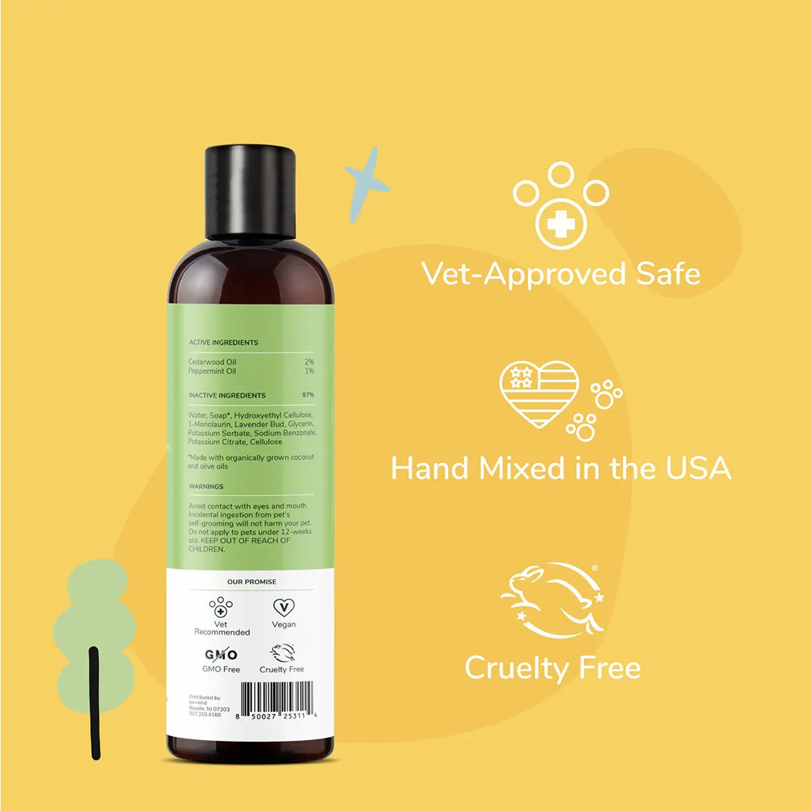 Kin   Kind Flea & Tick Shampoo for Dogs & Cats