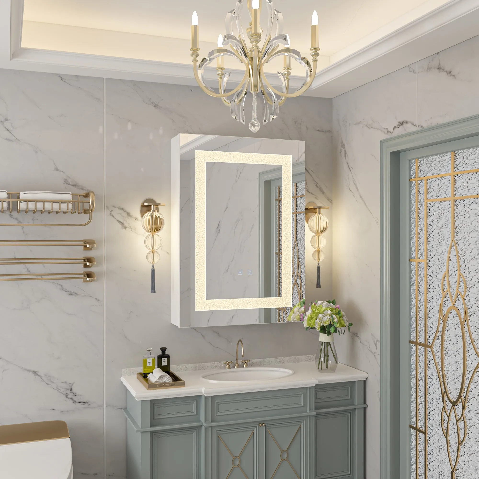 LED Medicine Cabinet with Mirror, Defogger, and Adjustable Lights