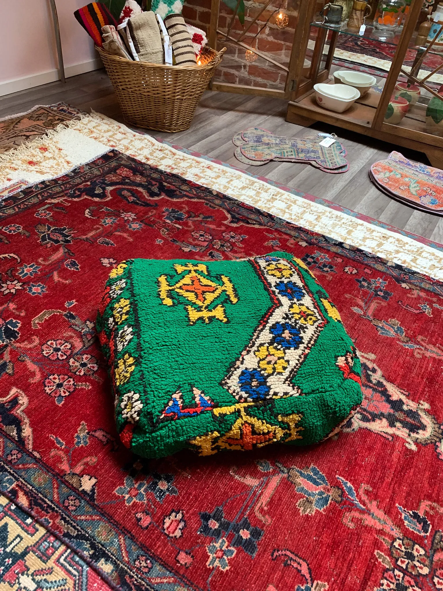 Moroccan Rug Floor Pouf / Pet Bed #350