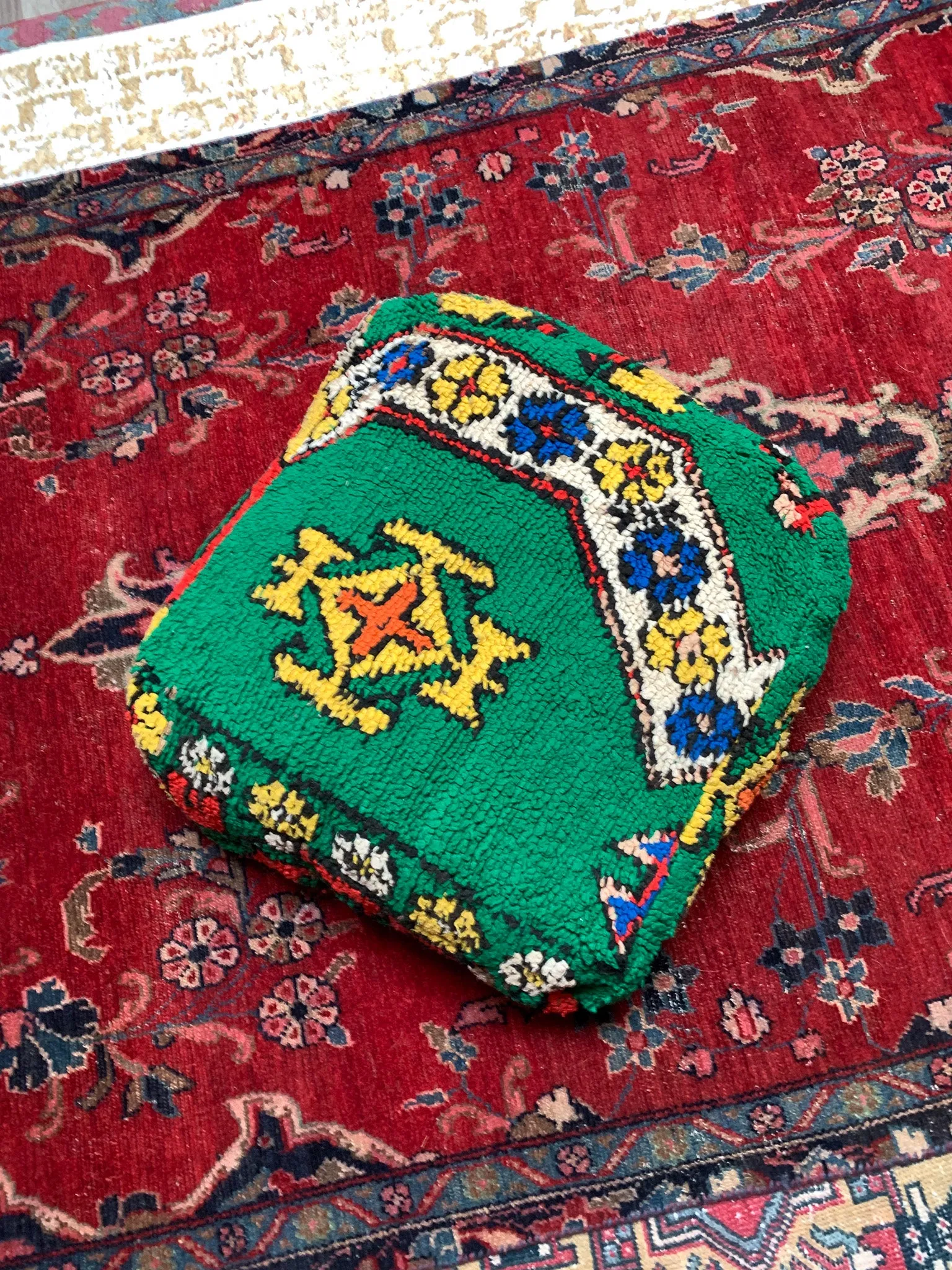 Moroccan Rug Floor Pouf / Pet Bed #350