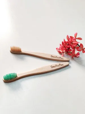 Natural Bamboo Kids Toothbrush - Pack of 2