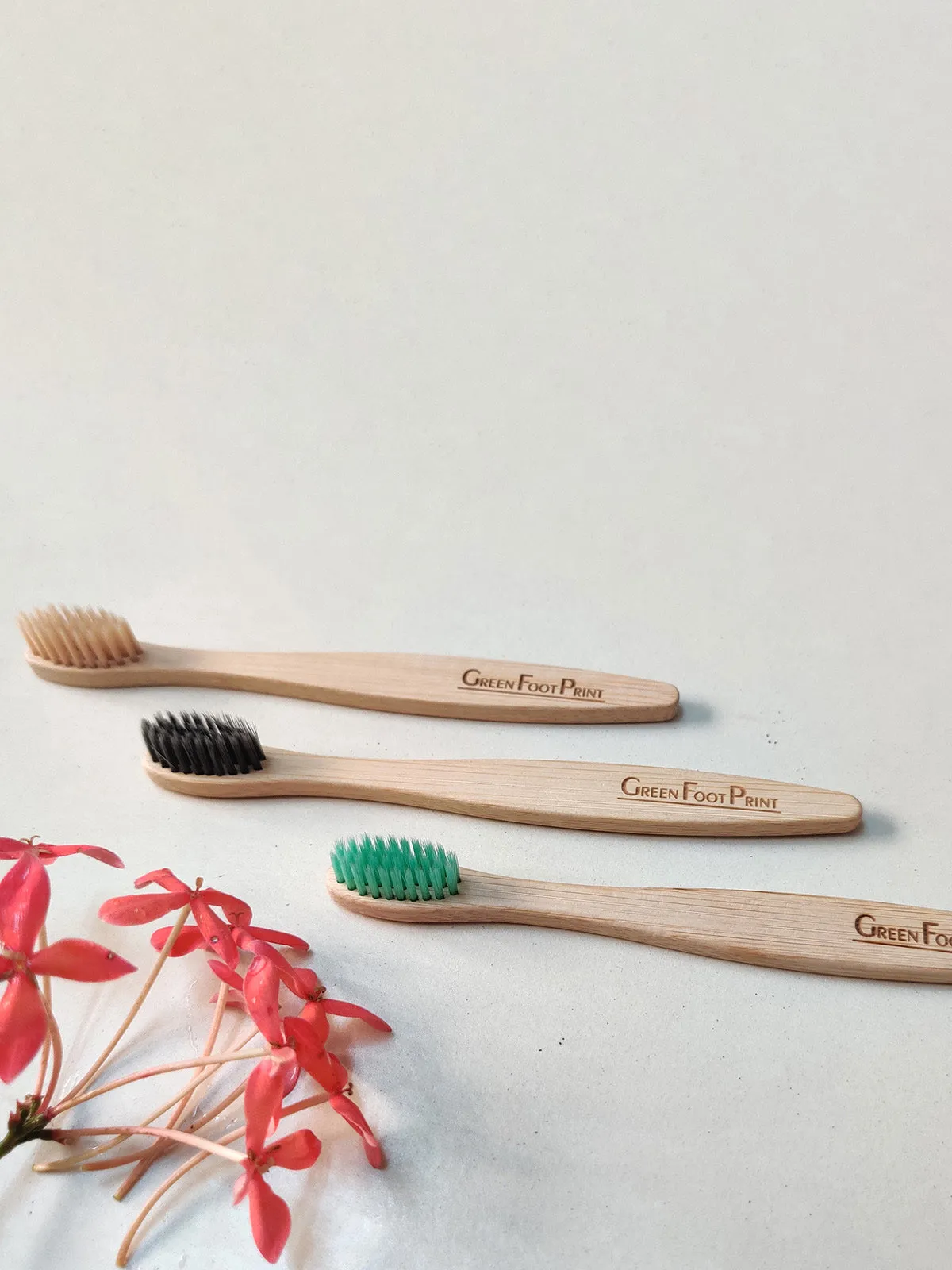 Natural Bamboo Kids Toothbrush - Pack of 4