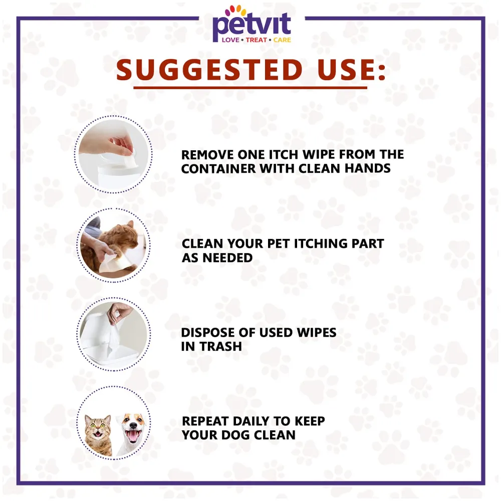 Petvit Itch Wipes for Dogs and Cats